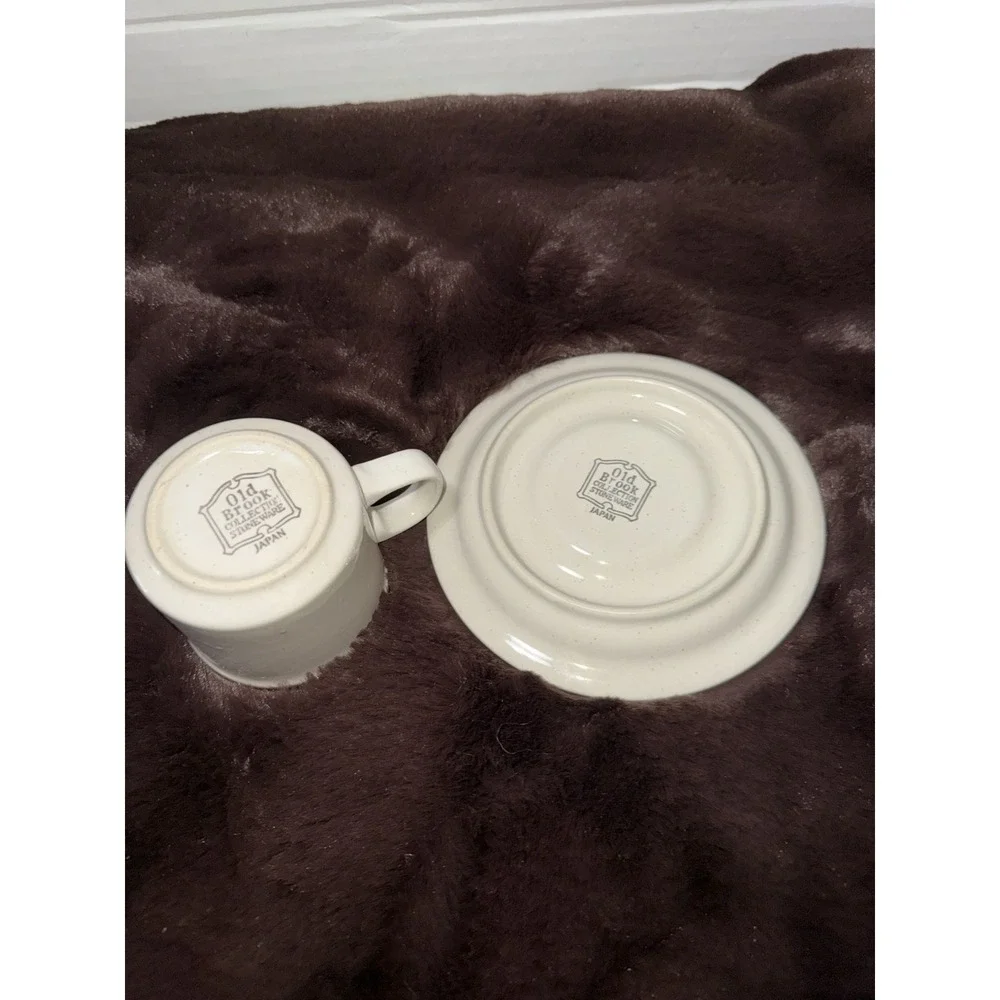 Old‎ Brook Collection Stoneware Japan 2 Piece Set 1 Cup  1 Saucer VGUC